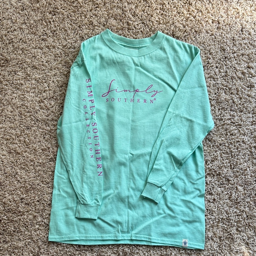 Simply Southern Kids Long Sleeve Tee - Mint Green